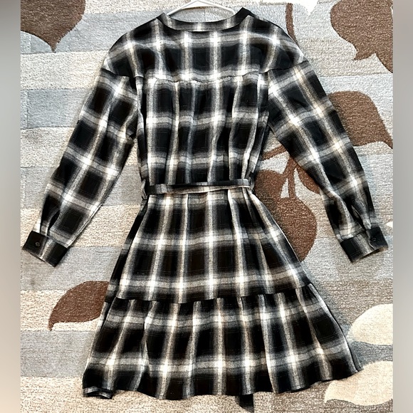 Grace Karin Women's Roll Up Sleeve Button Down Buffalo Plaid Shirt Dress w Belt - Picture 5 of 9